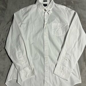 J Crew White Button-Down Men's Dress Shirt